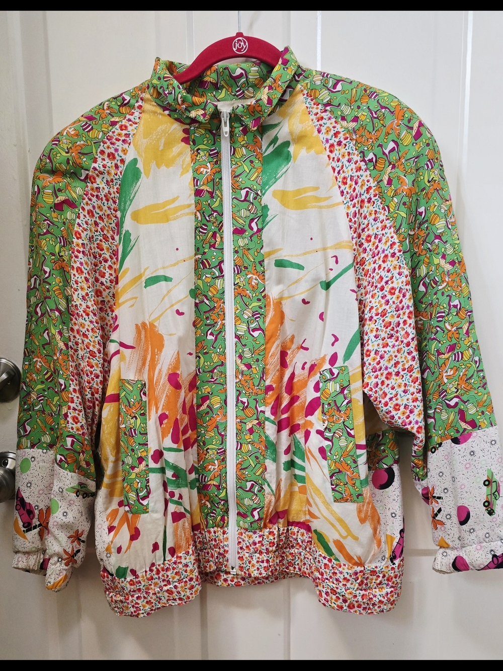 Crisca Vintage Vibrant Mixed-Print Lightweight Women's Jacket - Multicolor